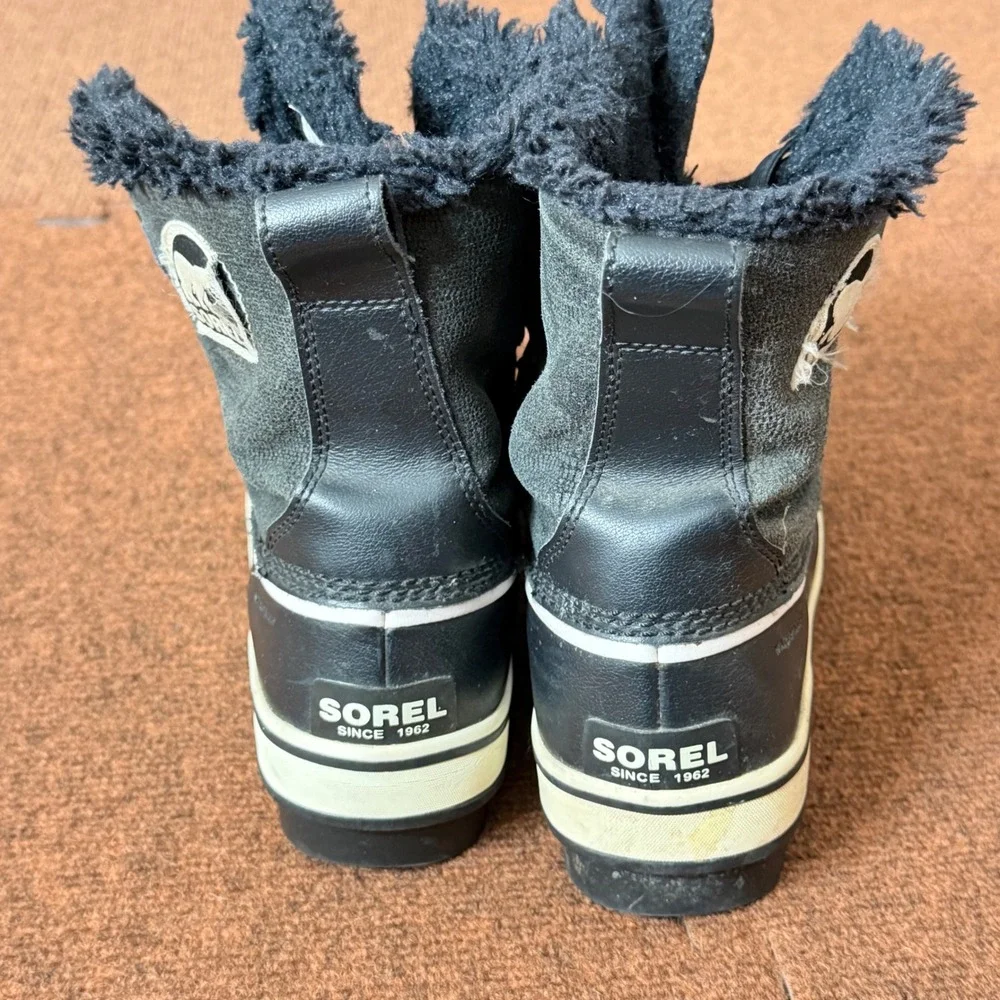 B+ Sorel Winter Carnival Black Waterproof Snow Boots NL1631-010 Womens 8.5 shoes